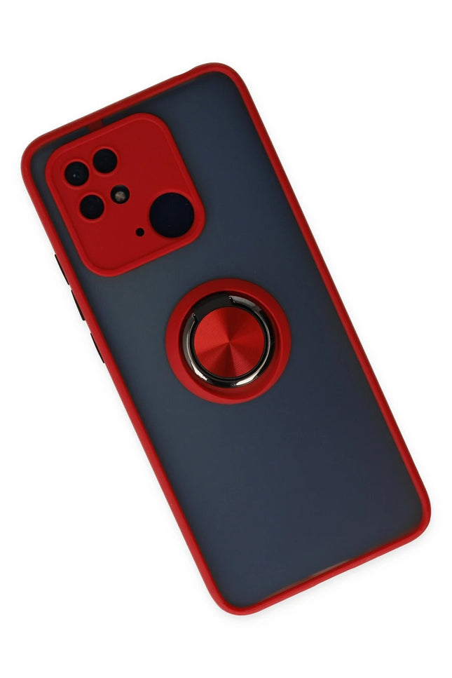 Xiaomi Poco C40 Montreal Yüzüklü Silikon Kapak Kılıf - Kırmızı 2