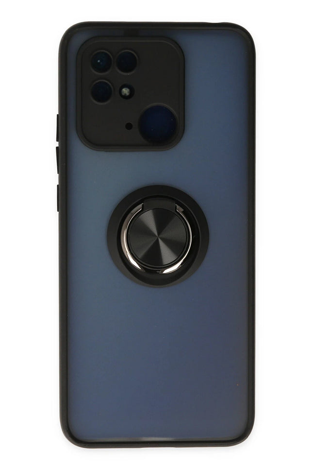 Xiaomi Poco C40 Montreal Yüzüklü Silikon Kapak Kılıf - Siyah