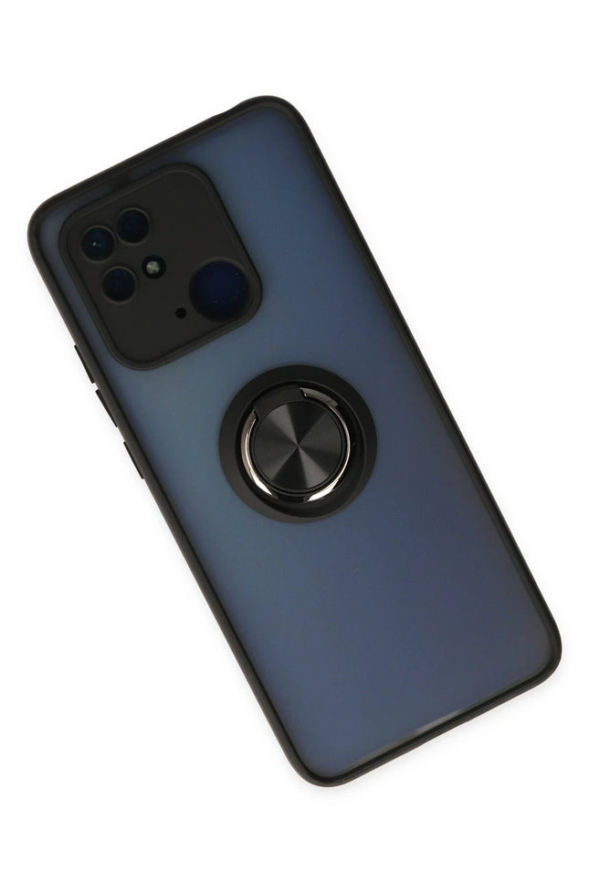 Xiaomi Poco C40 Montreal Yüzüklü Silikon Kapak Kılıf - Siyah 2