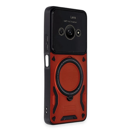Xiaomi Poco C61 Joy Lens Standlı Kapak Kılıf - Kırmızı 2