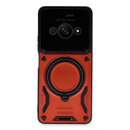 Xiaomi Poco C61 Joy Lens Standlı Kapak Kılıf - Kırmızı
