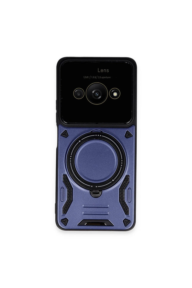 Xiaomi Poco C61 Joy Lens Standlı Kapak Kılıf - Lacivert