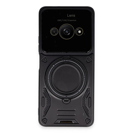 Xiaomi Poco C61 Joy Lens Standlı Kapak Kılıf - Siyah