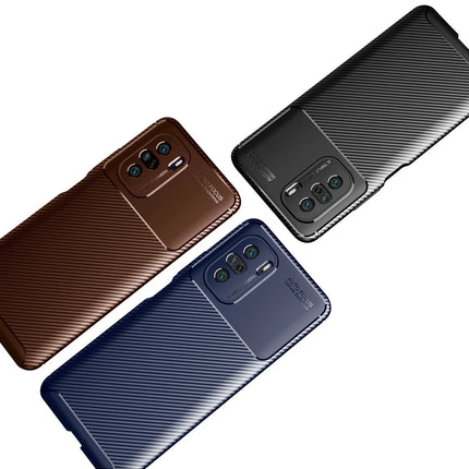 Xiaomi Poco F3 Auto Focus Karbon Kapak Kılıf - Kahverengi 3