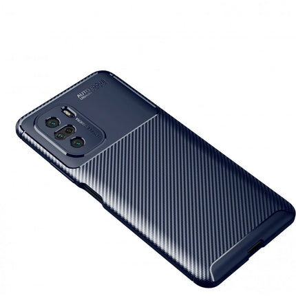 Xiaomi Poco F3 Auto Focus Karbon Kapak Kılıf - Lacivert 2