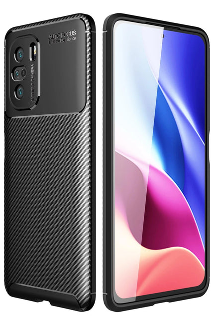 Xiaomi Poco F3 Auto Focus Karbon Kapak Kılıf - Siyah