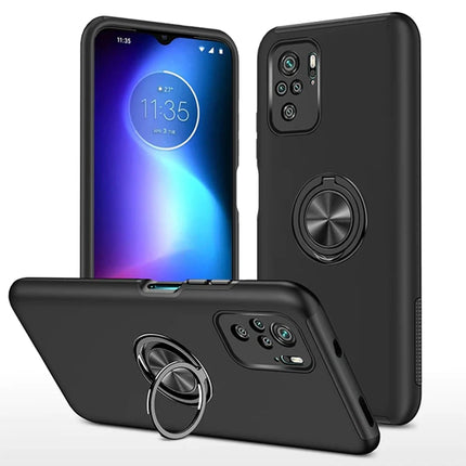 Xiaomi Poco F3 Elit Yüzüklü Kapak Kılıf - Siyah