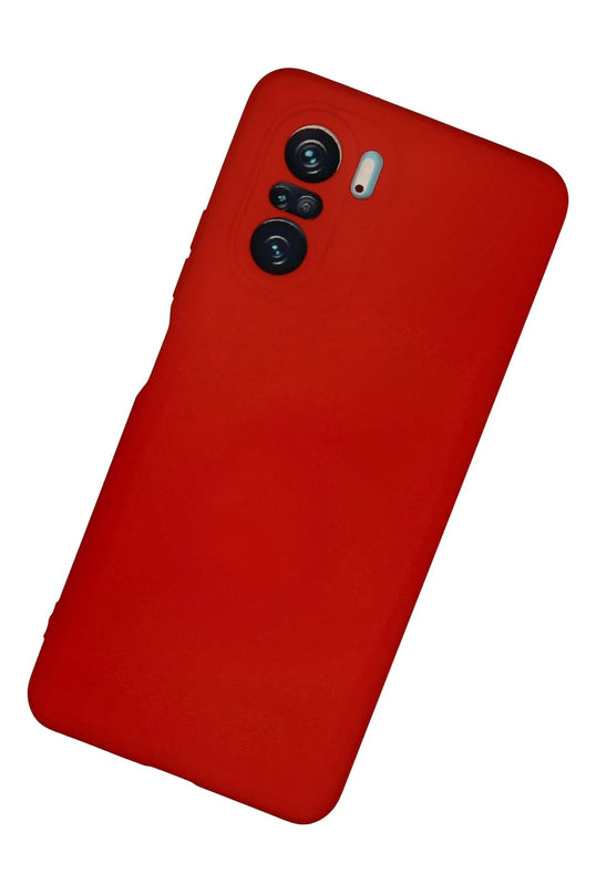 Xiaomi Poco F3 Nano içi Kadife Silikon Kılıf - Kırmızı 2