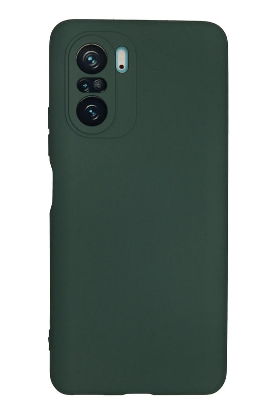 Xiaomi Poco F3 Nano içi Kadife Silikon Kılıf - Koyu Yeşil