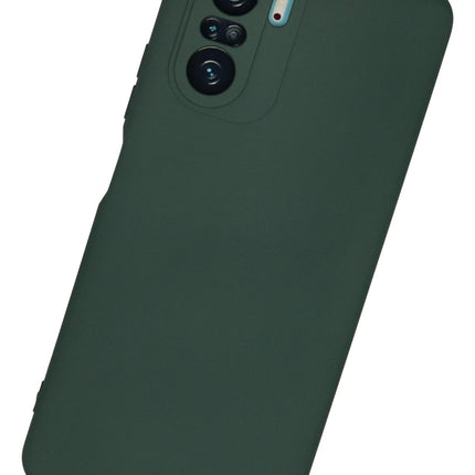 Xiaomi Poco F3 Nano içi Kadife Silikon Kılıf - Koyu Yeşil 3