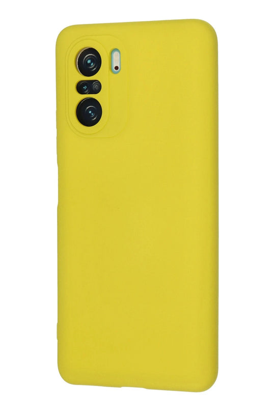Xiaomi Poco F3 Nano içi Kadife Silikon Kılıf - Sarı 3