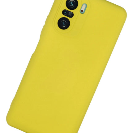 Xiaomi Poco F3 Nano içi Kadife Silikon Kılıf - Sarı 2