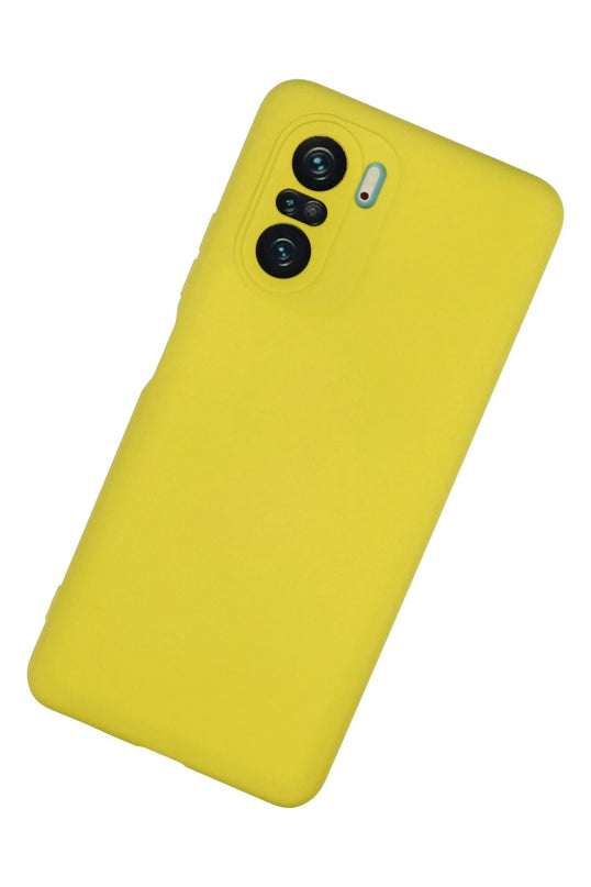 Xiaomi Poco F3 Nano içi Kadife Silikon Kılıf - Sarı 2