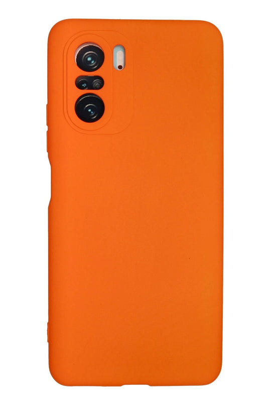 Xiaomi Poco F3 Nano içi Kadife Silikon Kılıf - Turuncu