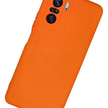 Xiaomi Poco F3 Nano içi Kadife Silikon Kılıf - Turuncu 3