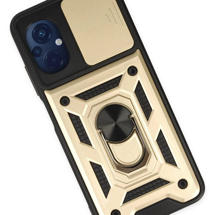 Xiaomi Poco M5 Pars Lens Yüzüklü Silikon Kılıf - Gold 3