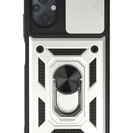 Xiaomi Poco M5 Pars Lens Yüzüklü Silikon Kılıf - Gümüş
