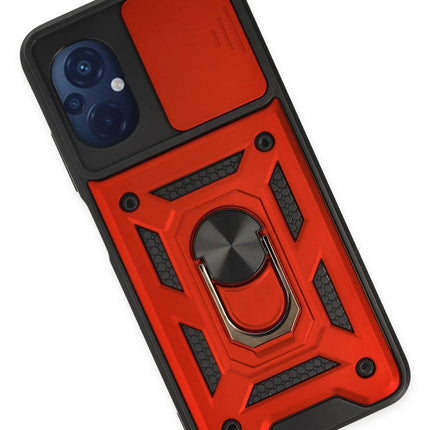 Xiaomi Poco M5 Pars Lens Yüzüklü Silikon Kılıf - Kırmızı 3