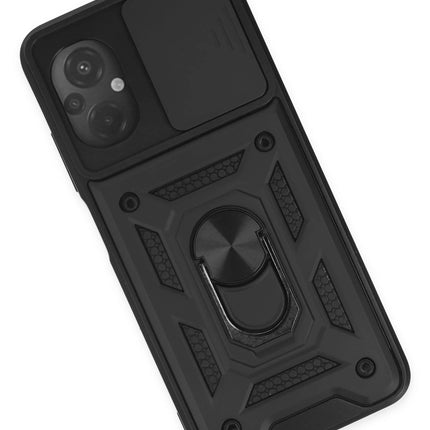Xiaomi Poco M5 Pars Lens Yüzüklü Silikon Kılıf - Siyah 3