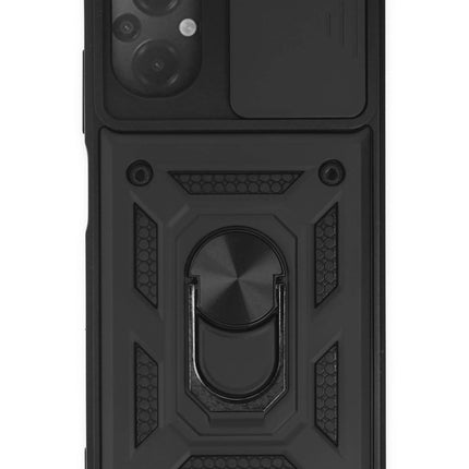 Xiaomi Poco M5 Pars Lens Yüzüklü Silikon Kılıf - Siyah