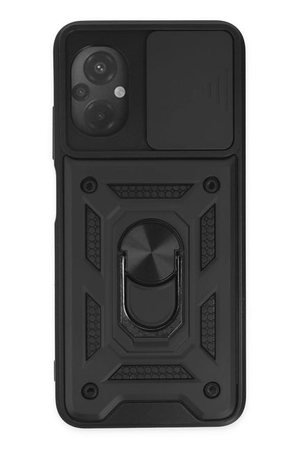 Xiaomi Poco M5 Pars Lens Yüzüklü Silikon Kılıf - Siyah