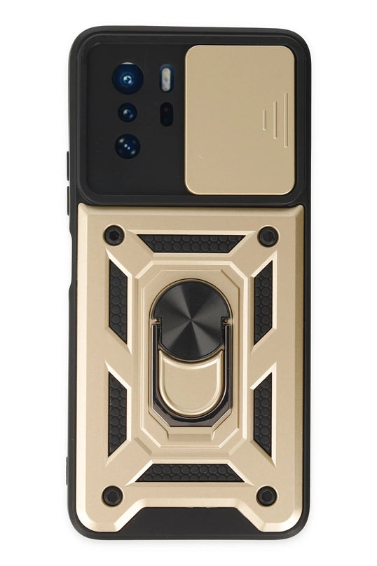 Xiaomi Poco X3 GT Pars Lens Yüzüklü Silikon Kılıf - Gold
