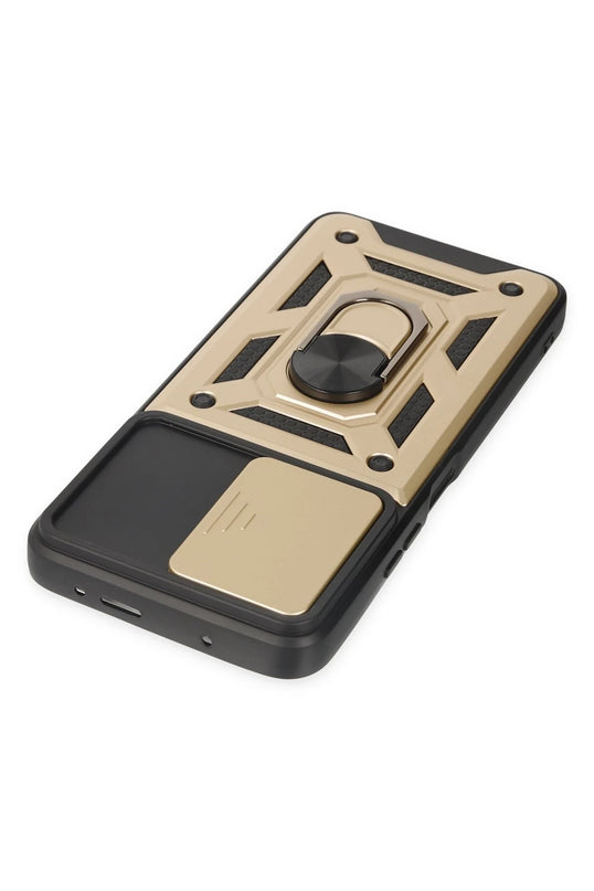 Xiaomi Poco X3 GT Pars Lens Yüzüklü Silikon Kılıf - Gold 4