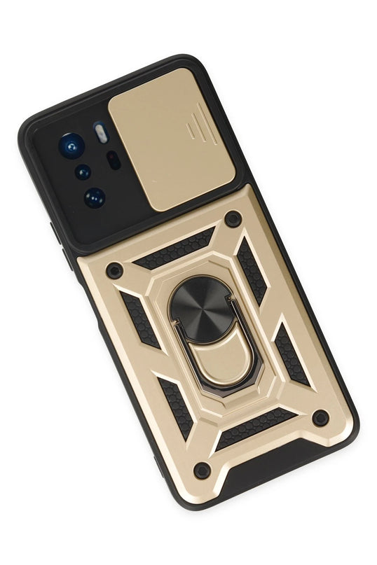 Xiaomi Poco X3 GT Pars Lens Yüzüklü Silikon Kılıf - Gold 3