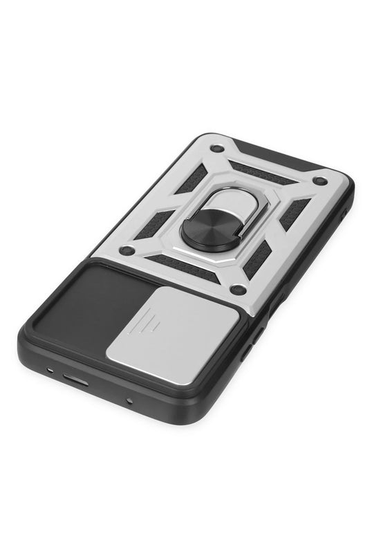 Xiaomi Poco X3 GT Pars Lens Yüzüklü Silikon Kılıf - Gümüş 4