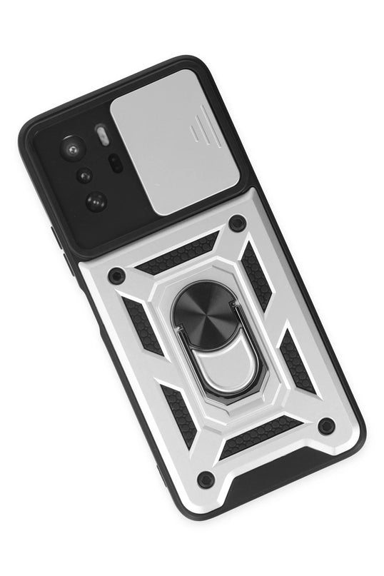 Xiaomi Poco X3 GT Pars Lens Yüzüklü Silikon Kılıf - Gümüş 3