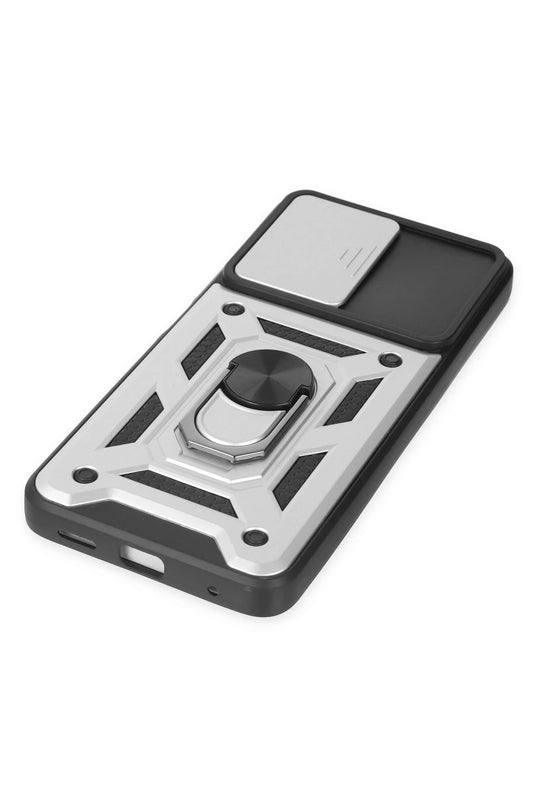 Xiaomi Poco X3 GT Pars Lens Yüzüklü Silikon Kılıf - Gümüş 5