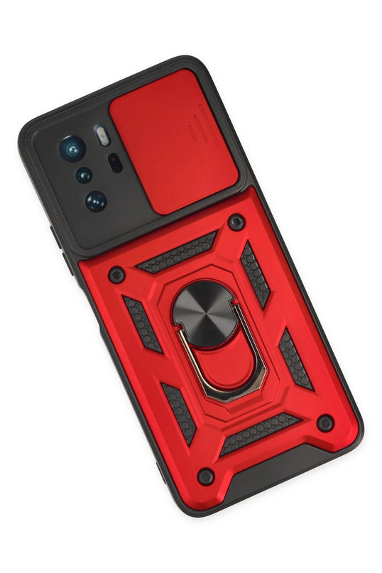 Xiaomi Poco X3 GT Pars Lens Yüzüklü Silikon Kılıf - Kırmızı 3