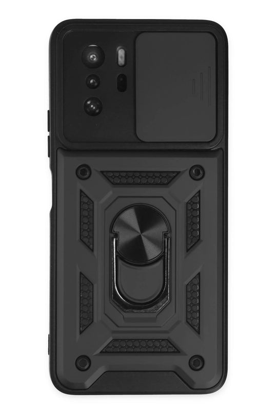 Xiaomi Poco X3 GT Pars Lens Yüzüklü Silikon Kılıf - Siyah
