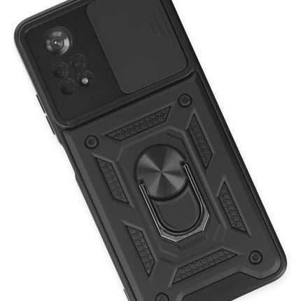 Xiaomi Poco X4 Pro 5G Pars Lens Yüzüklü Silikon Kılıf - Siyah 3