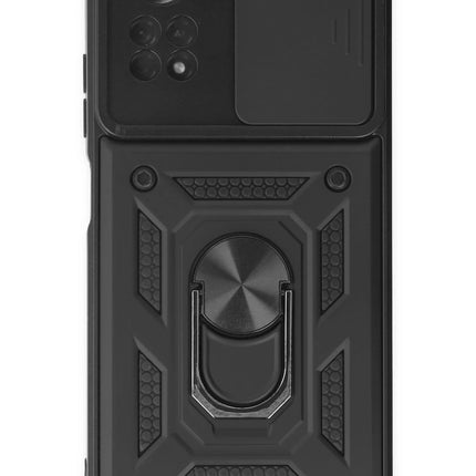 Xiaomi Poco X4 Pro 5G Pars Lens Yüzüklü Silikon Kılıf - Siyah