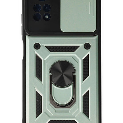 Xiaomi Poco X4 Pro 5G Pars Lens Yüzüklü Silikon Kılıf - Yeşil