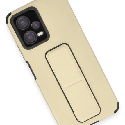 Xiaomi Poco X5 5G Mega Standlı Silikon Kılıf - Gold 3