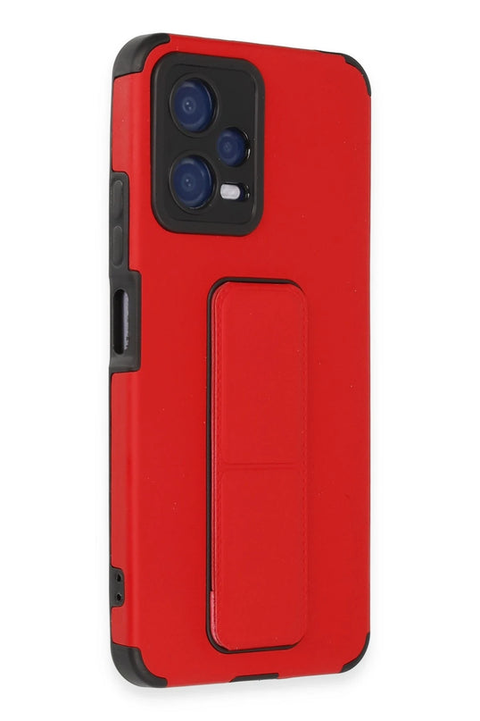 Xiaomi Poco X5 5G Mega Standlı Silikon Kılıf - Kırmızı 2