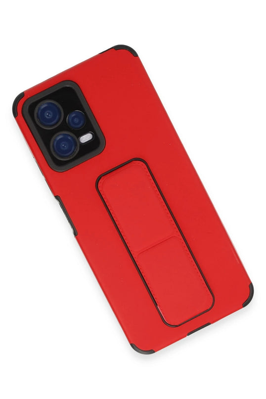 Xiaomi Poco X5 5G Mega Standlı Silikon Kılıf - Kırmızı 3