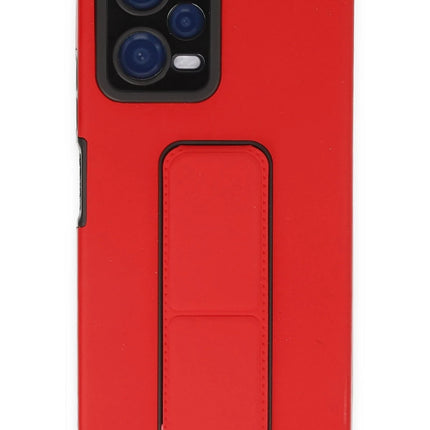 Xiaomi Poco X5 5G Mega Standlı Silikon Kılıf - Kırmızı