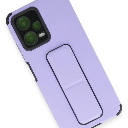 Xiaomi Poco X5 5G Mega Standlı Silikon Kılıf - Lila 3