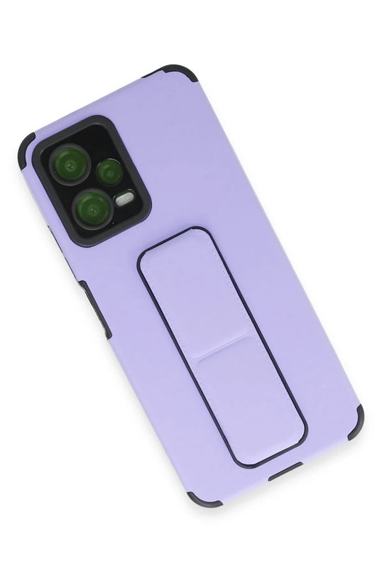 Xiaomi Poco X5 5G Mega Standlı Silikon Kılıf - Lila 3