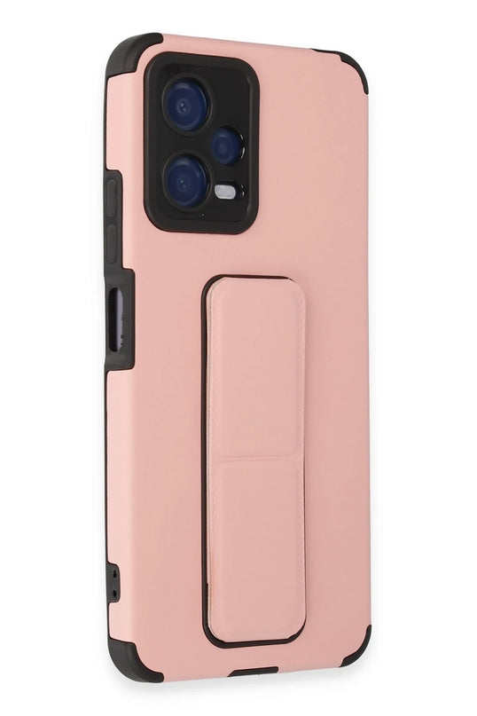 Xiaomi Poco X5 5G Mega Standlı Silikon Kılıf - Pudra 2