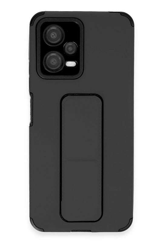 Xiaomi Poco X5 5G Mega Standlı Silikon Kılıf - Siyah
