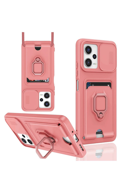 Xiaomi Poco X5 5G Zuma Kartvizitli Yüzüklü Silikon Kılıf - Pembe