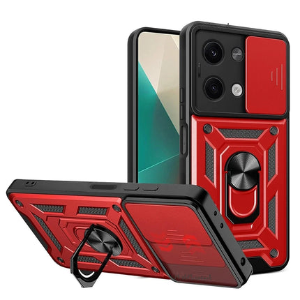Xiaomi Poco X6 Pars Lens Yüzüklü Silikon Kılıf - Kırmızı