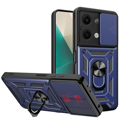 Xiaomi Poco X6 Pars Lens Yüzüklü Silikon Kılıf - Lacivert