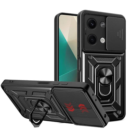 Xiaomi Poco X6 Pars Lens Yüzüklü Silikon Kılıf - Siyah