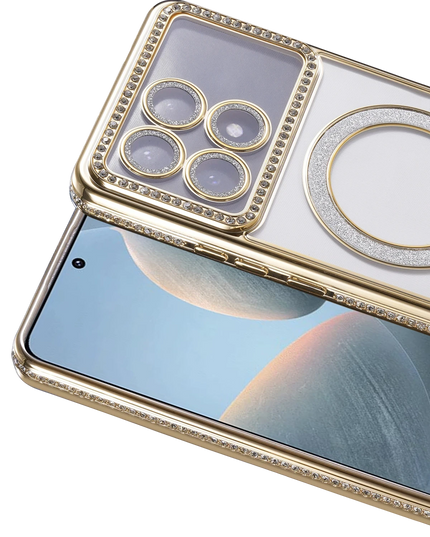 Xiaomi Poco X6 Pro Joke Simli Magneticsafe Kılıf - Gold 2
