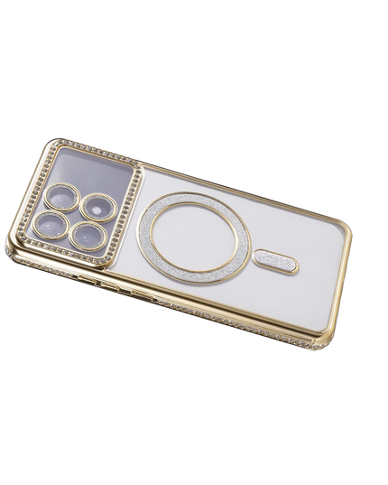 Xiaomi Poco X6 Pro Joke Simli Magneticsafe Kılıf - Gold 4